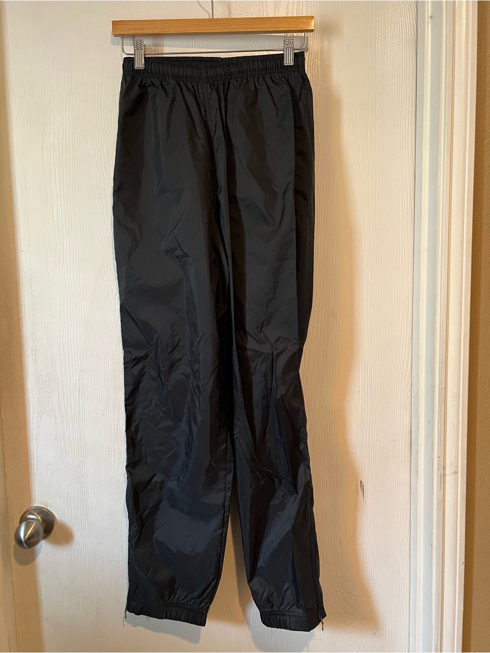 Nike Black Wind Breaker Black Joggers Zip Ankle Women Sz Small